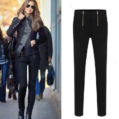 Black Slim Fit Stretchy Leggings Pa..