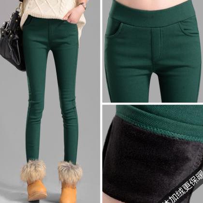 Emerald Thick Warm Winter Women Trouser Ladies..