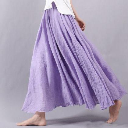 Cotton Linen Long Skirt Women A Line Maxi Skirt 12 Colors Sk004 on Luulla
