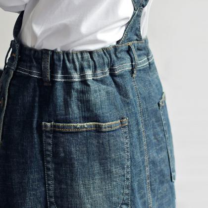 A Line Overalls Suspender Skirt Sk011
