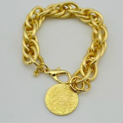 Gold Link Chain Punk Bracelet