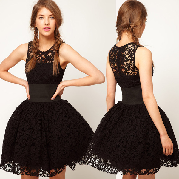 black lace sundress