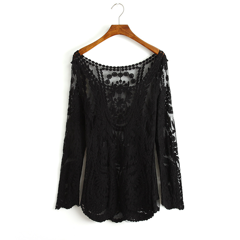 black lace crochet top