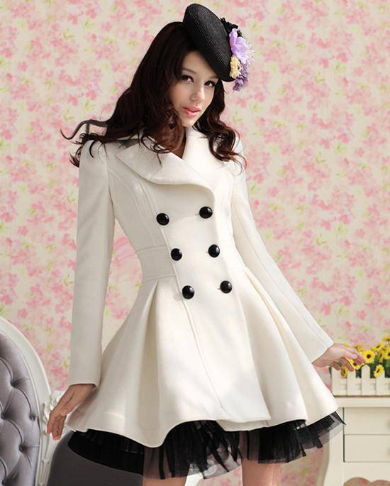 Wool Dress Coats Women Double Breasted Peacoat Elegant Swing Ladies Winter  Jacket Wc071 on Luulla