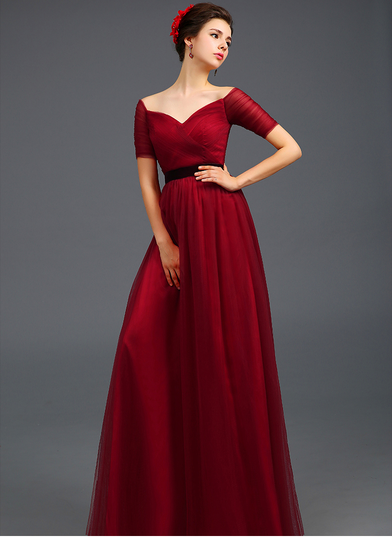 wine evening gown