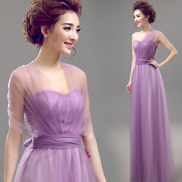 Purple Long Bridesmaid Dress Elegant Wedding Party Guest A Purple Long Bridesmaid Dress Elegant Wedding Party Guest A Line Evening Diy Styles Plus