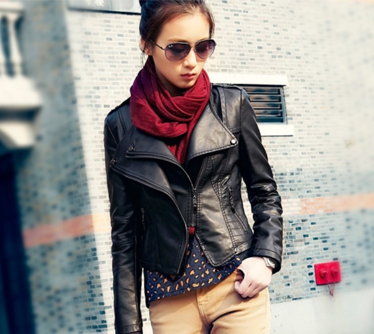 Short Thin Leather Light Motorcycle Jacket