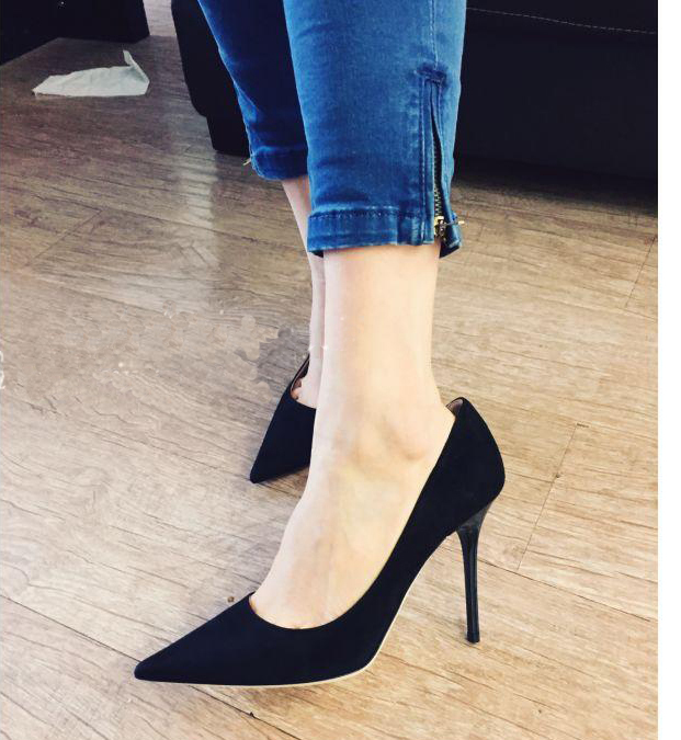 simple black high heels