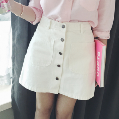 White Short Summer Skirt Sk006190