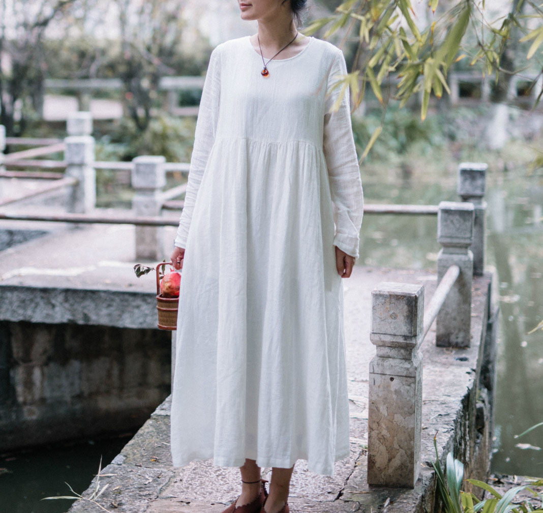 simple white cotton dress