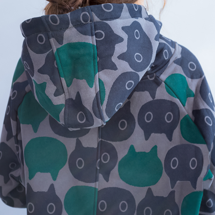 Cute Printed Comfortable Fleece Hoodies Oversize Jacket on Luulla