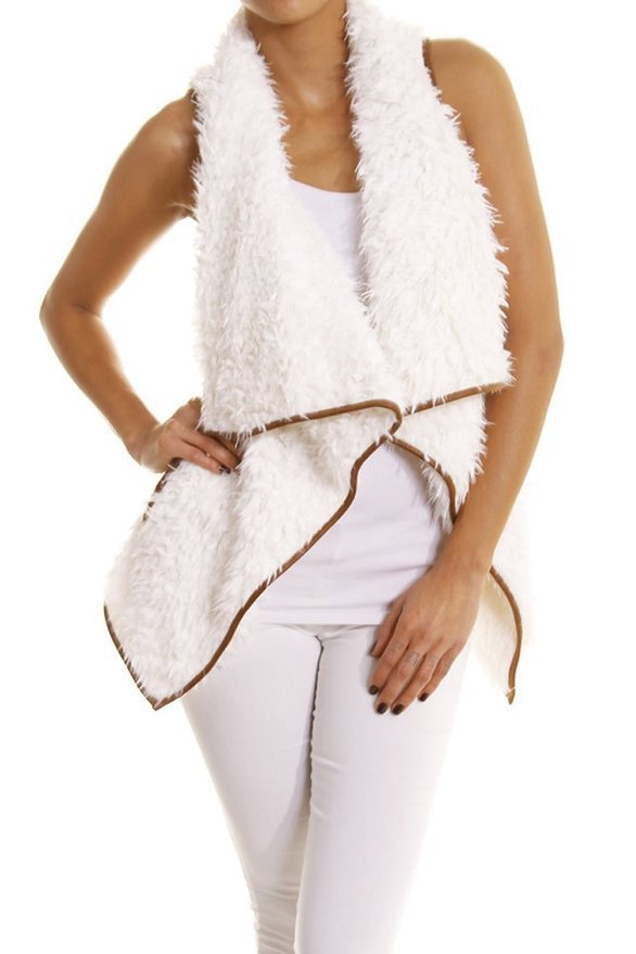 Retro Women's Plush Vest Gilet Sleeve Lamb Wool Blouson Village Waistcoat Jackets 2023 Winter O Neck Chic Cashmere Lady's Coat
