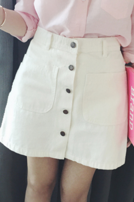 White Short Summer Skirt Sk006190