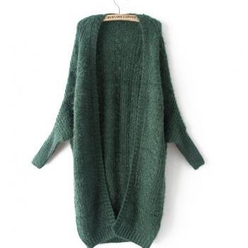 Long Batwing Cable Cardigan Sweater WC023 on Luulla