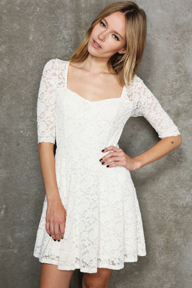 White Short Summer Lace Dress S M L SD010-1 on Luulla